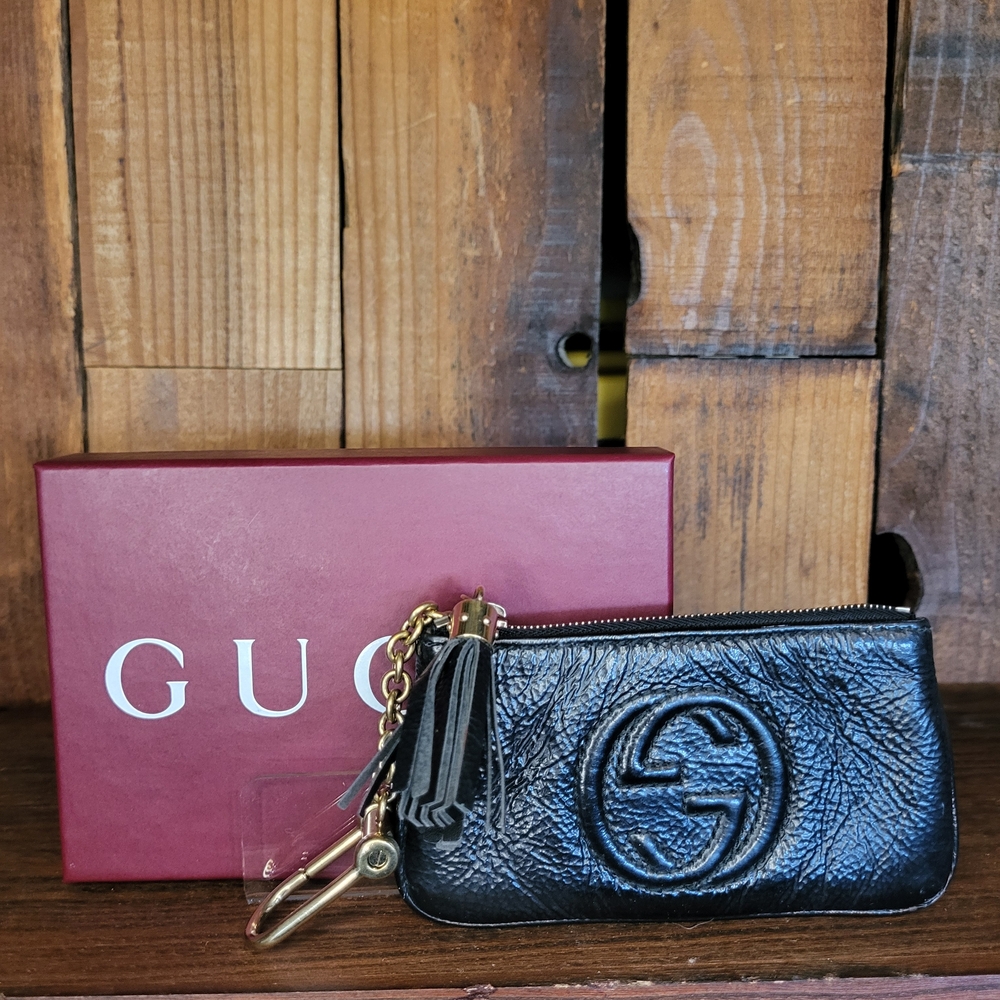 Gucci GG Key Pouch Coin Case Key Case Black Gucci Card Holder